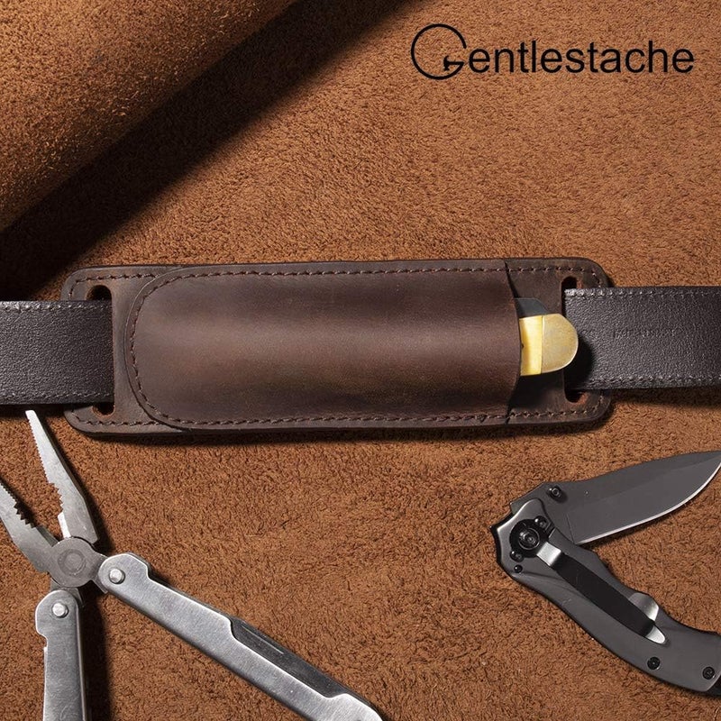 Gentlestache Leather Knife Sheaths for Belt, Knife Holster, Pocket Knife Sheath, EDC Leather Sheath for Folding Knife Carrier - Image 4